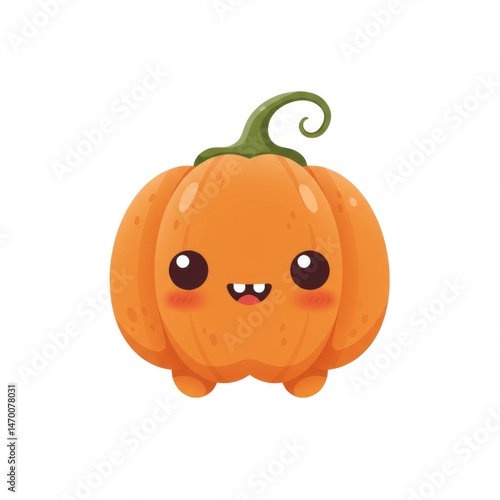 Wallpaper Mural Cute Orange Cartoon Pumpkin Illustration Torontodigital.ca