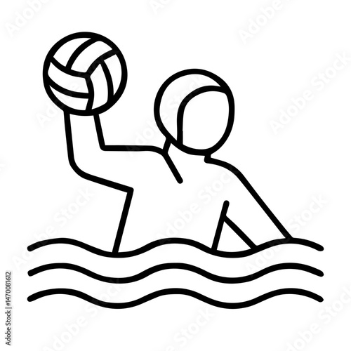 water polo icon on white background vector
Vector icon sport and health