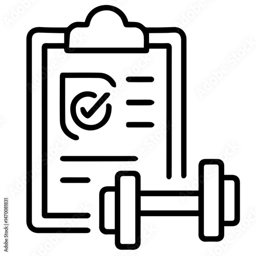 workout plan icon on white background vector
Vector icon sport and health
