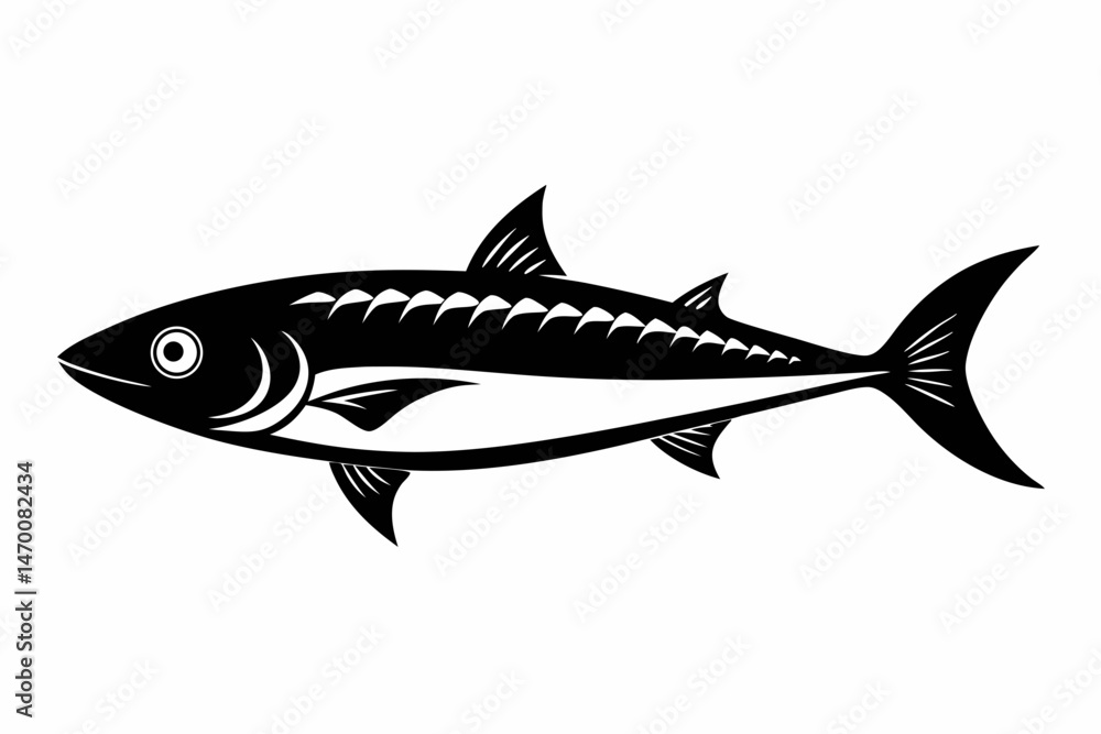 Fototapeta premium mackerel sihouette black vector