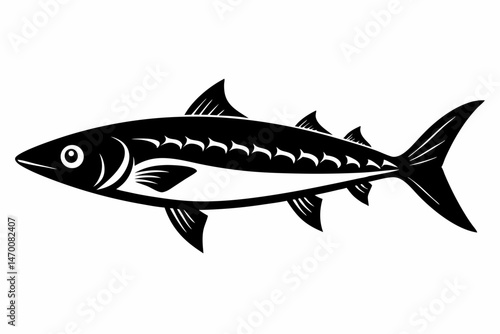 mackerel sihouette black vector