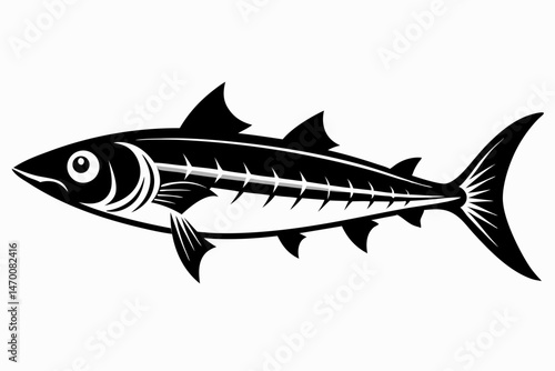 mackerel sihouette black vector