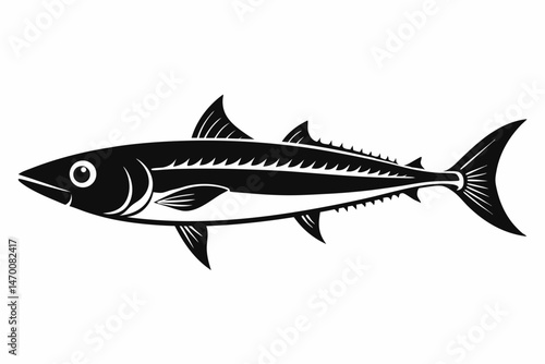 mackerel sihouette black vector