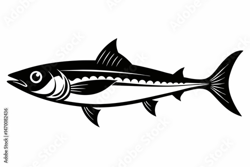 mackerel sihouette black vector