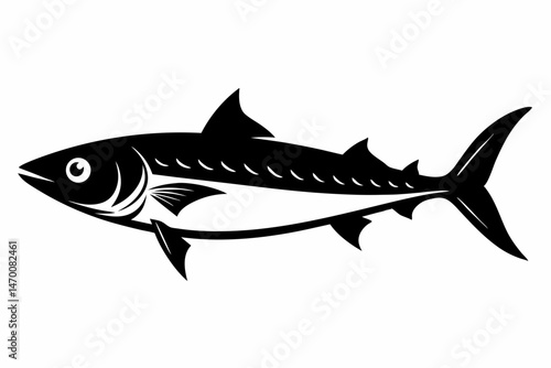 mackerel sihouette black vector