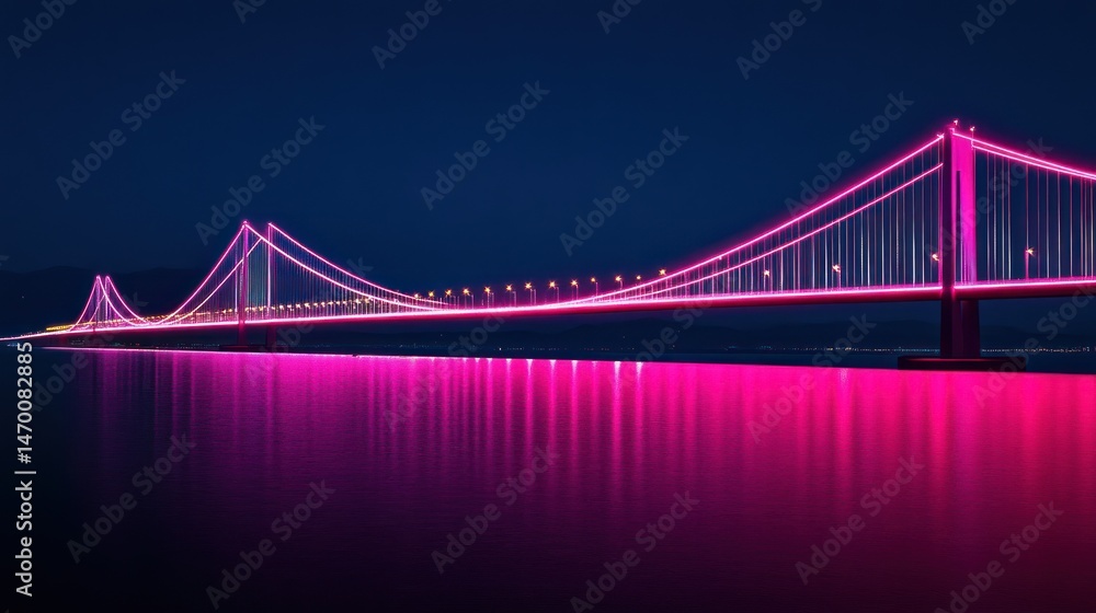 Obraz premium Illuminated bridge at night