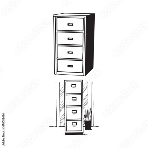 Metal filing cabinet