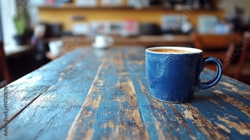 A Moment with Coffee: A tranquil scene, where a steaming cup of coffee sits elegantly atop a weathered wooden table, its rich aroma filling the air, inviting a moment of respite.