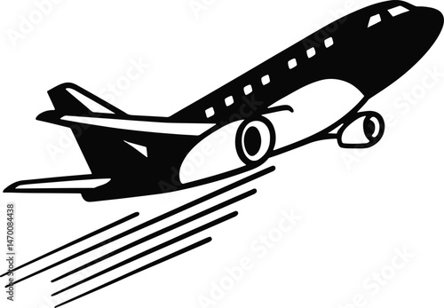 Jet soars leaving speed lines behind