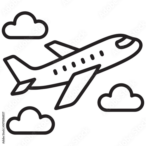 Airplane soars through fluffy clouds