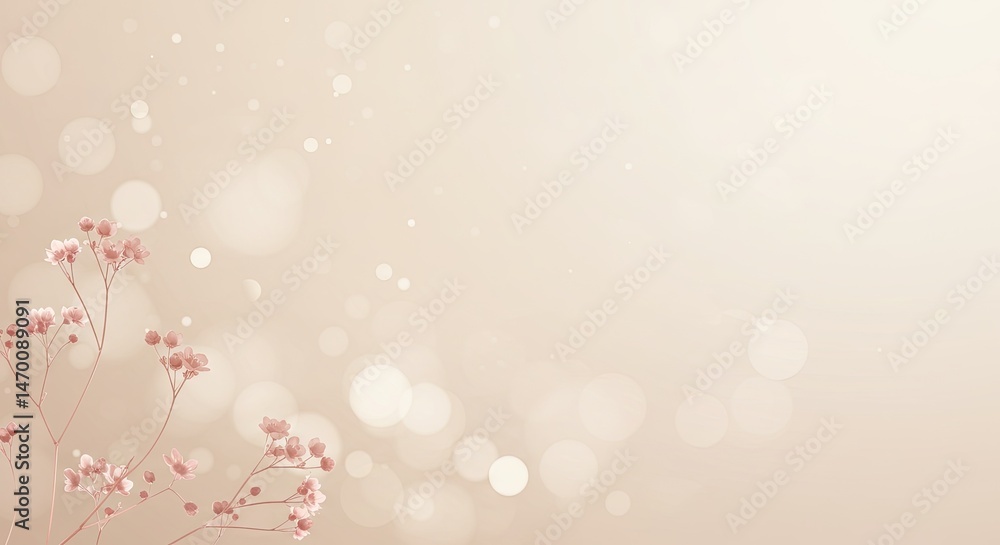 Aesthetic Floral Background in Neutral Tones - Gentle and Elegant Botanical Theme Aesthetic Floral Background in Neutral Tones - Gentle and Elegant Botanical Theme