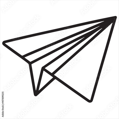 Paper airplane soars lines define form