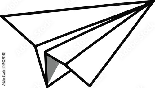 Soaring paper plane crafted with simple lines