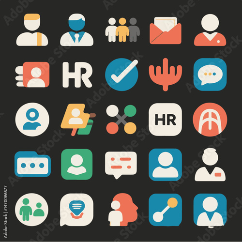 A collection of vector icons, appropriate for a website. 