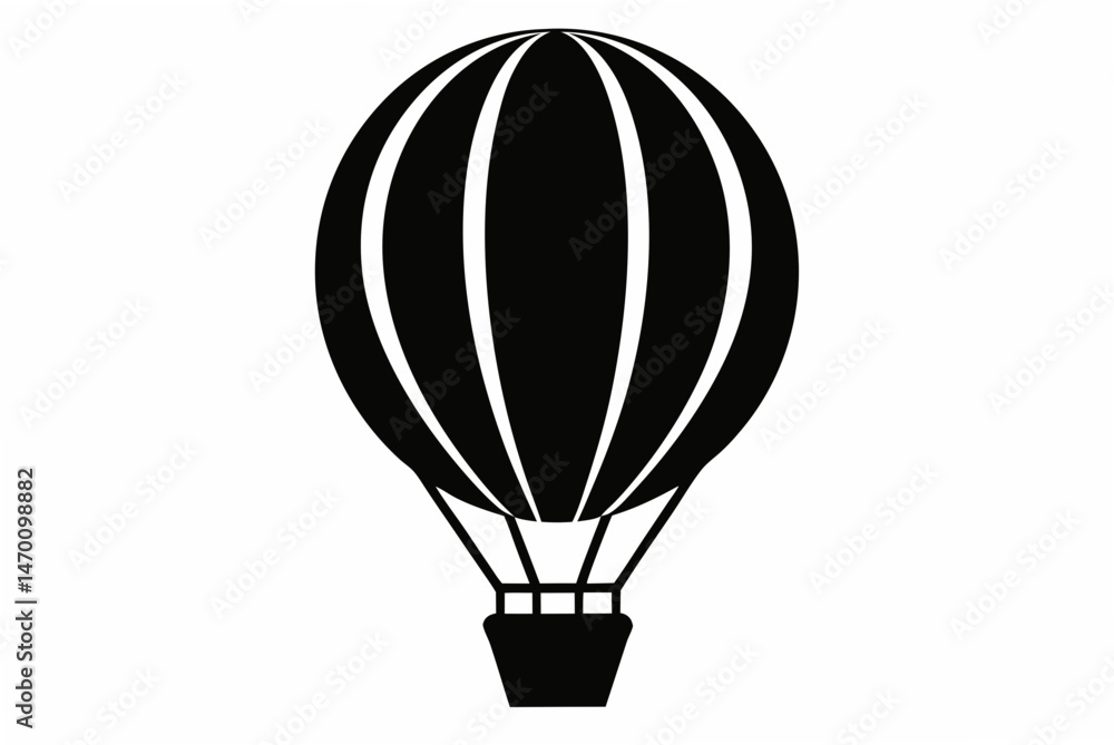 Obraz premium air balloon silhouette vector
