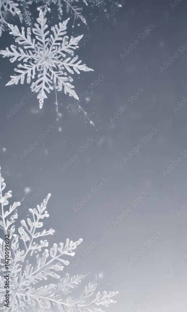 Obraz premium Delicate snowflake border, elegant Christmas card template Vector format , decoration, ornate, vector