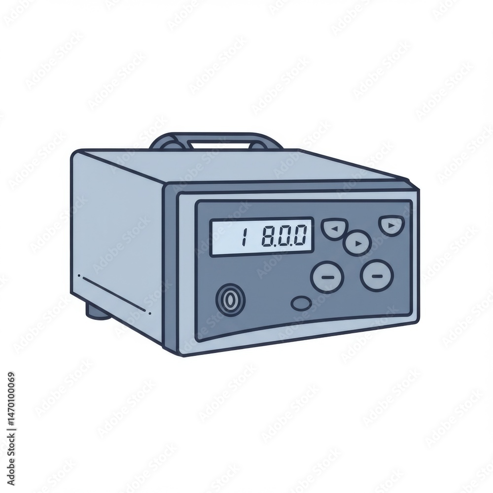 Obraz premium Gray Medical Device with Digital Display and Buttons