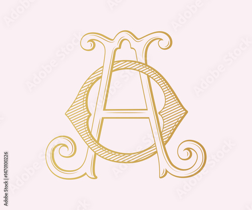 AO, OA, logo AO, logo OA, Letter AO, Letter OA, Monogram AO, Monogram OA , Wedding Monogram, Wedding Logo, Logo Design , Monogram Vintage