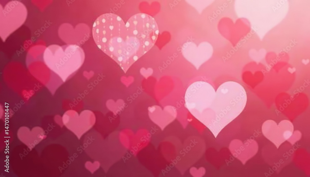 Soft, blurred background of many hearts in varying shades of red, pink and white , pattern background, soft Soft, blurred background of many hearts in varying shades of red, pink and white , pattern background, soft
