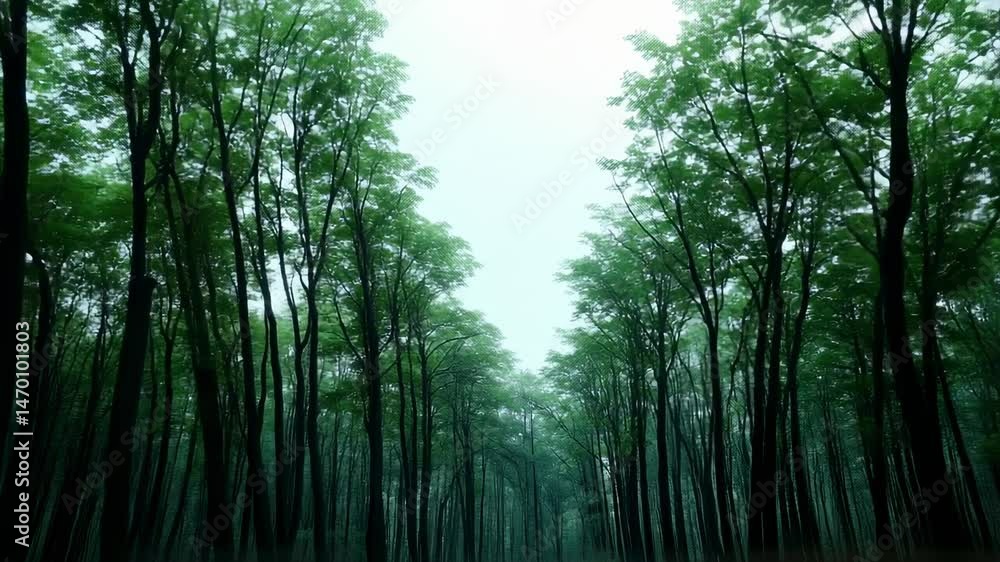 Majestic forest canopy with lush greenery and soft light filtering through tree leaves Majestic forest canopy with lush greenery and soft light filtering through tree leaves