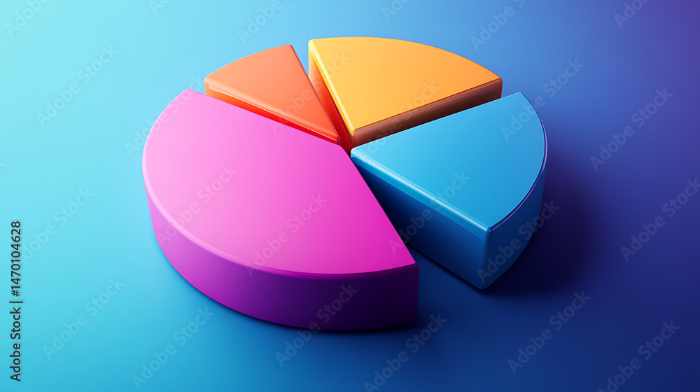 Fototapeta premium 24. A colorful pie chart with a large segment for savings, showing a visual budget breakdown. (3)