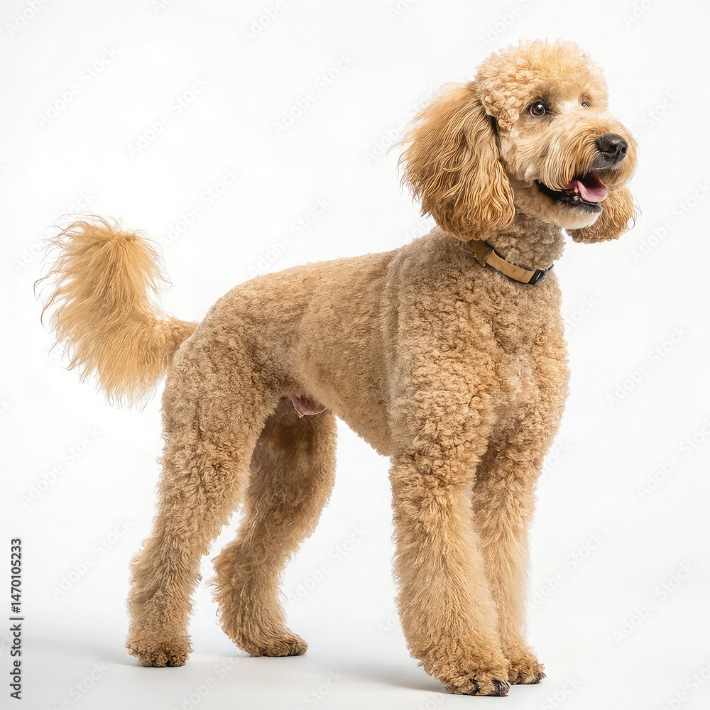 Cute Beige Labradoodle or Poodle Dog with Curly Fur – Isolated Studio Shot, cocker spaniel dog, cocker spaniel puppy Cute Beige Labradoodle or Poodle Dog with Curly Fur – Isolated Studio Shot, cocker spaniel dog, cocker spaniel puppy