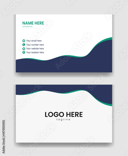 Corporate clean & minimalistic two sided business card design 