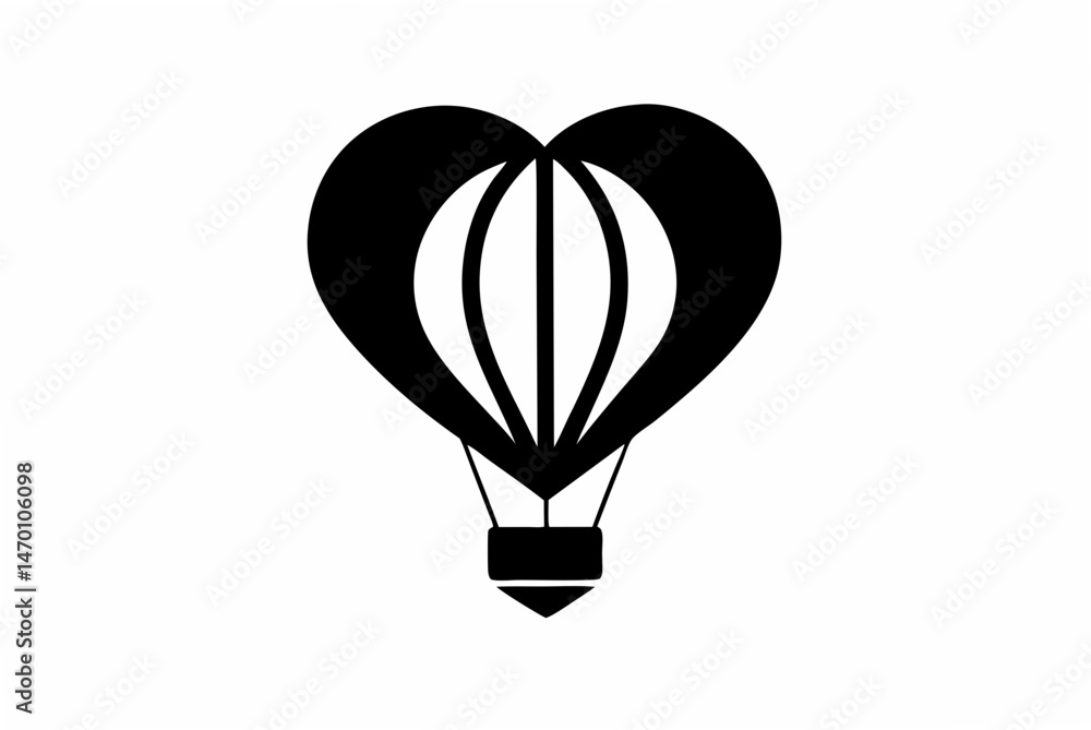 Fototapeta premium hot air heart silhouette