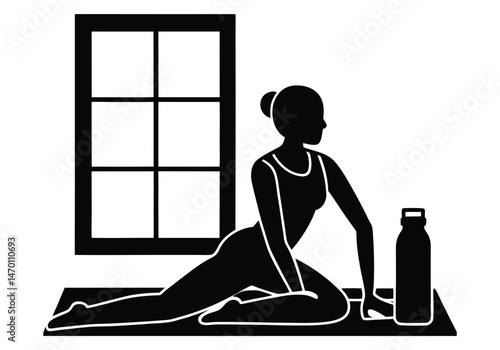 Post Workout Stretch Recovery Silhouette