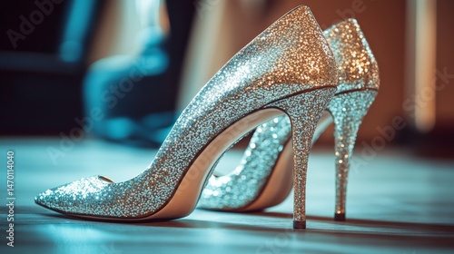 Silver Glitter High Heels: Elegant Footwear for Special Occasions