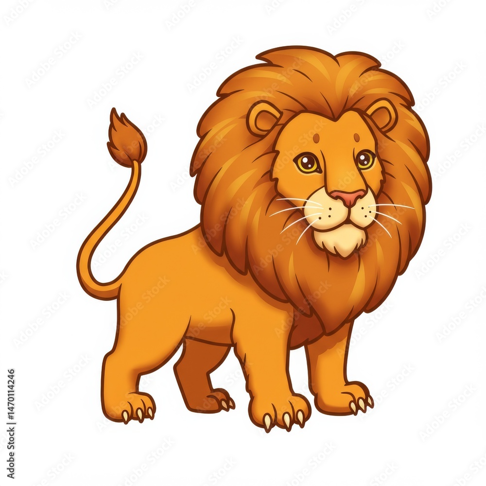 Cute Orange Cartoon Lion Illustration Cute Orange Cartoon Lion Illustration