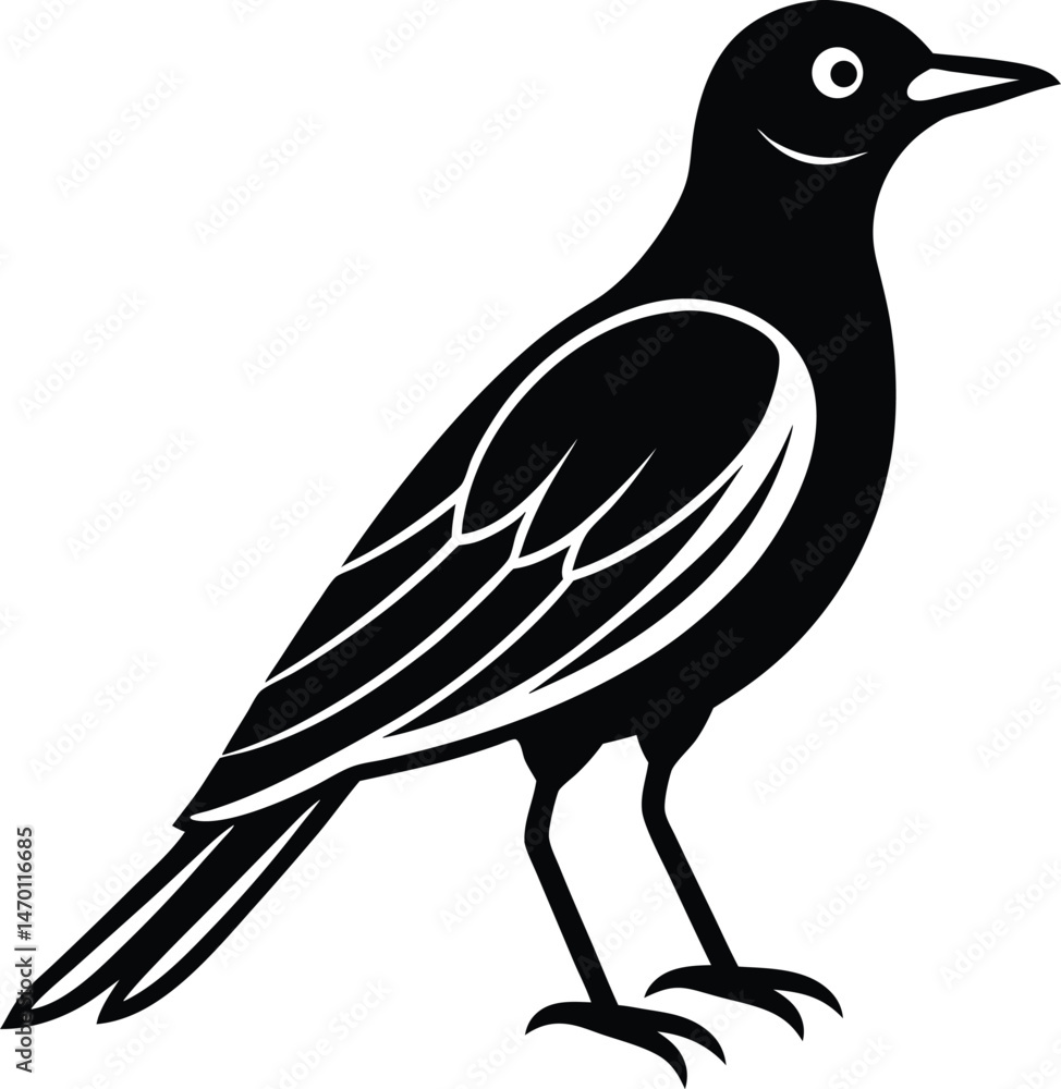 Obraz premium crow on a white background