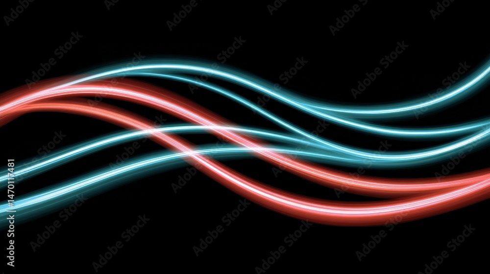 Abstract Neon Light Trails Creating Energy Flow in a Dark Urban Setting Abstract Neon Light Trails Creating Energy Flow in a Dark Urban Setting
