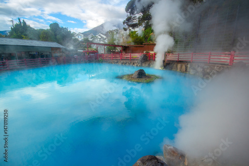Canvas Print Hells of Beppu, or Beppu no jigoku, place of scenic beauty in the onsen town of