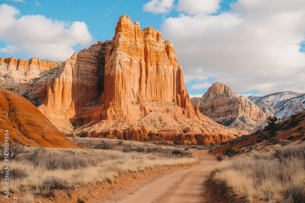 Fototapeta premium Desert landscape, towering sandstone