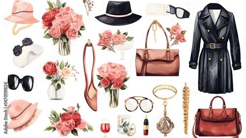 Professional Collection of Clothing Fashion Illustration in Paris Theme