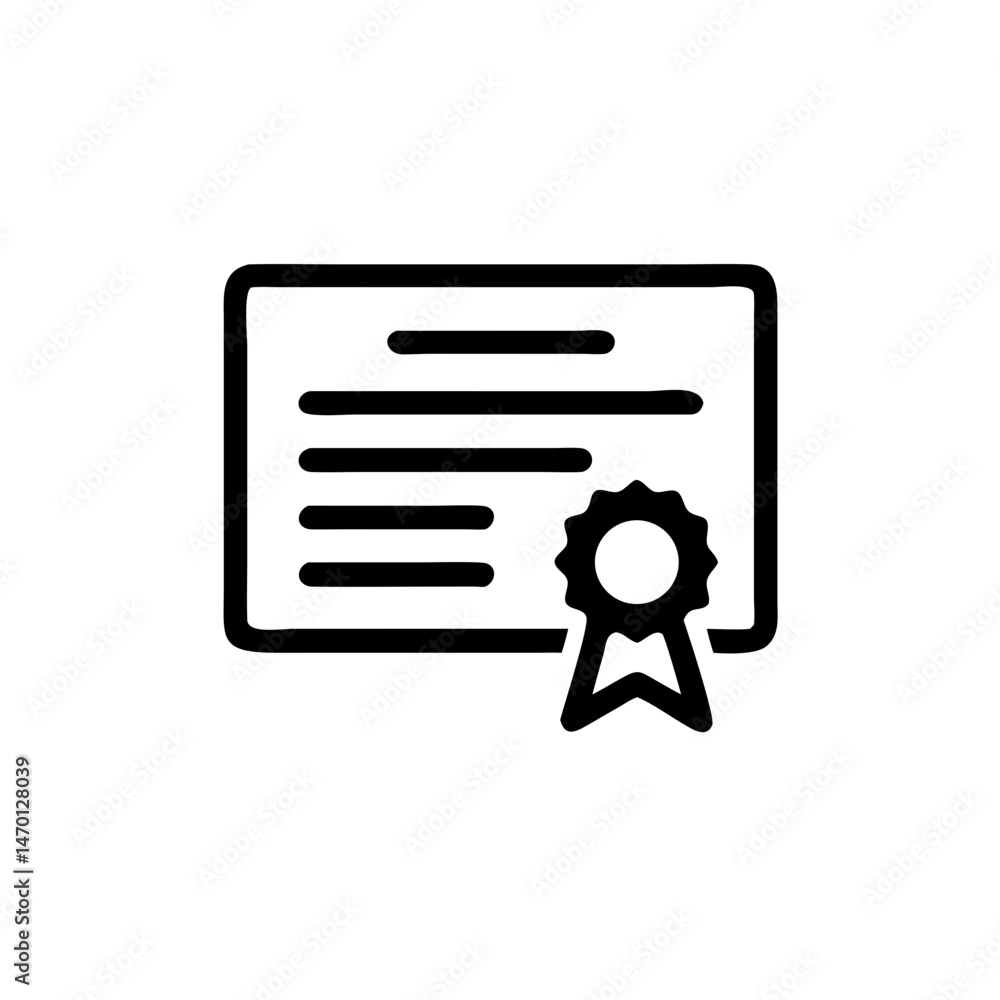 Certificate with Ribbon in Minimalist Style Certificate with Ribbon in Minimalist Style