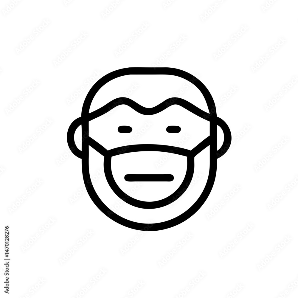 Illustrative monkey face wearing a mask on a simple background Illustrative monkey face wearing a mask on a simple background