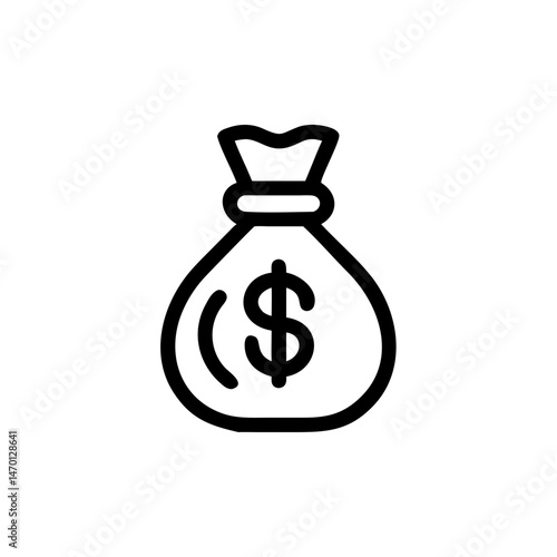Money bag icon representing finance and wealth  