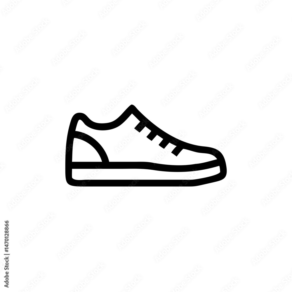 Minimalist sneaker outline design on a white background Minimalist sneaker outline design on a white background