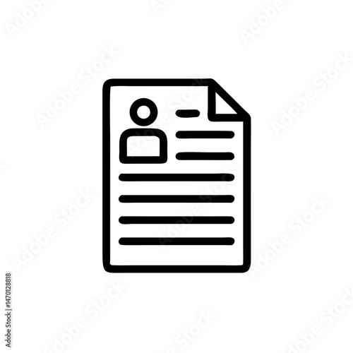 Resume document outline with profile and text lines  