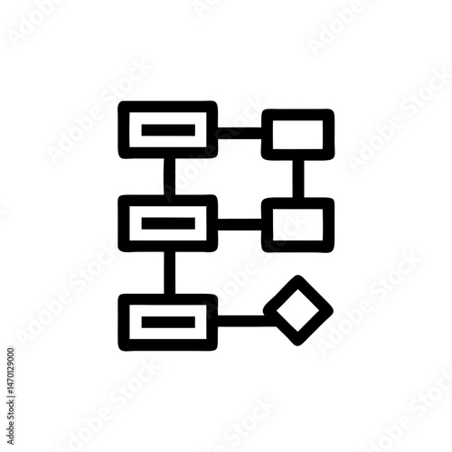 Flowchart illustration showing task dependencies and processes  