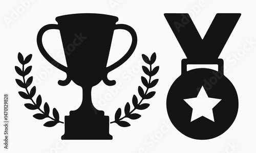 Trophy and medal illustration