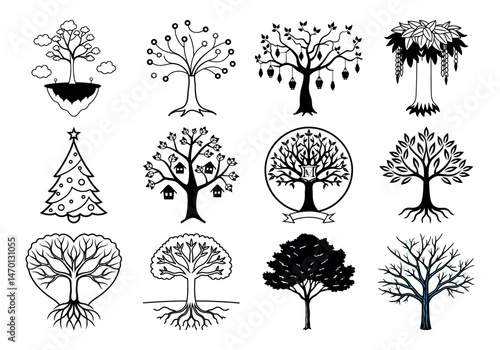 Glowing Tree of Life: Nature Concept Vector with Organic Elements