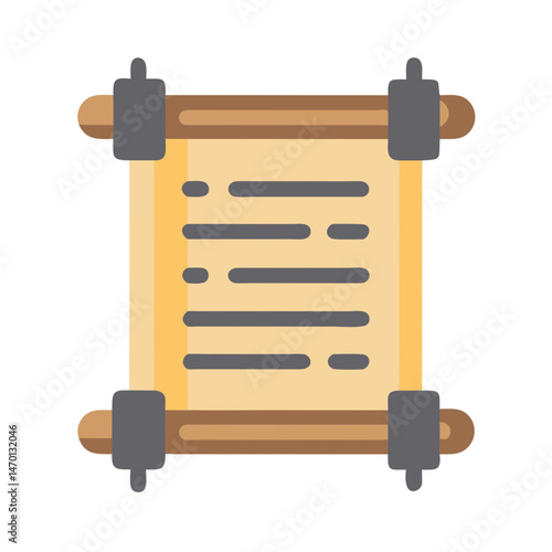 Ancient Scrolls Icon Representing Historical Records and Classical Documentation