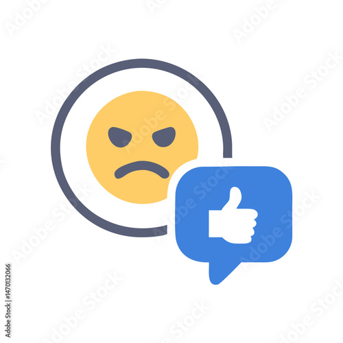 Angry Face Icon Representing Negative Feedback and User Dissatisfaction