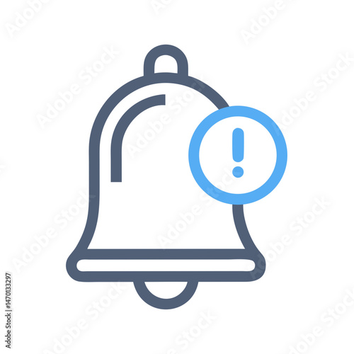 Bell Notification Icon Representing Alert Signal and Real-Time Message Reminder
