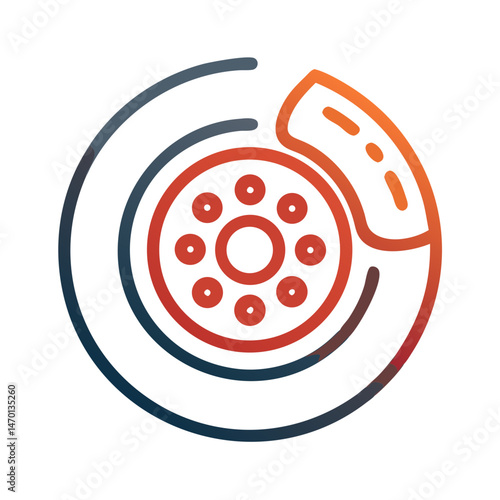 Brake Rotor Icon Representing Disc Brake Component in Vehicle System