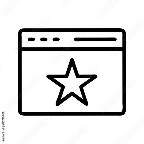 Browser with Star Icon Representing Favorites and Bookmarking