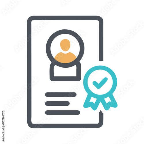 Certified Profile Icon Representing Verified Credentials and Authentic Identity